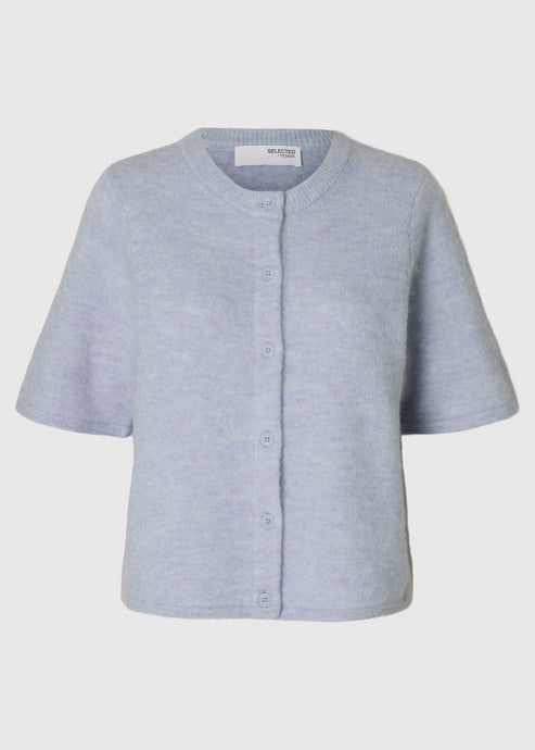 SLFLULU KNIT SHORT CARDIGAN | CASHMERE BLUE