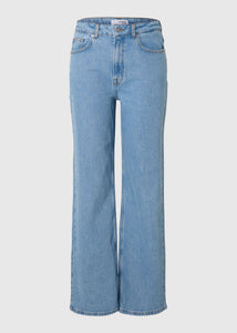 SLFALICE HW LONG WIDE JEANS | LIGHT BLUE DENIM