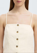 Load image into Gallery viewer, SLFMETTE BUTTONED JACQUARD STRAP TOP | SNOW WHITE SELECTED