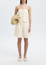 Load image into Gallery viewer, SLFMETTE BUTTONED JACQUARD STRAP TOP | SNOW WHITE SELECTED
