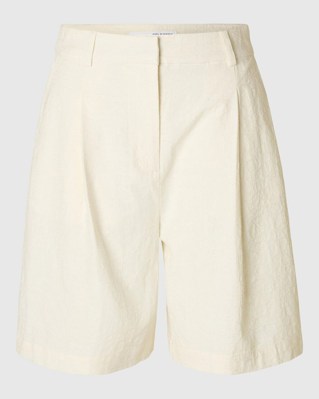 SLFMETTE JACQUARD SHORTS | SNOW WHITE SELECTED