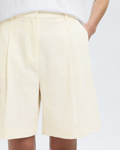 SLFMETTE JACQUARD SHORTS | SNOW WHITE SELECTED