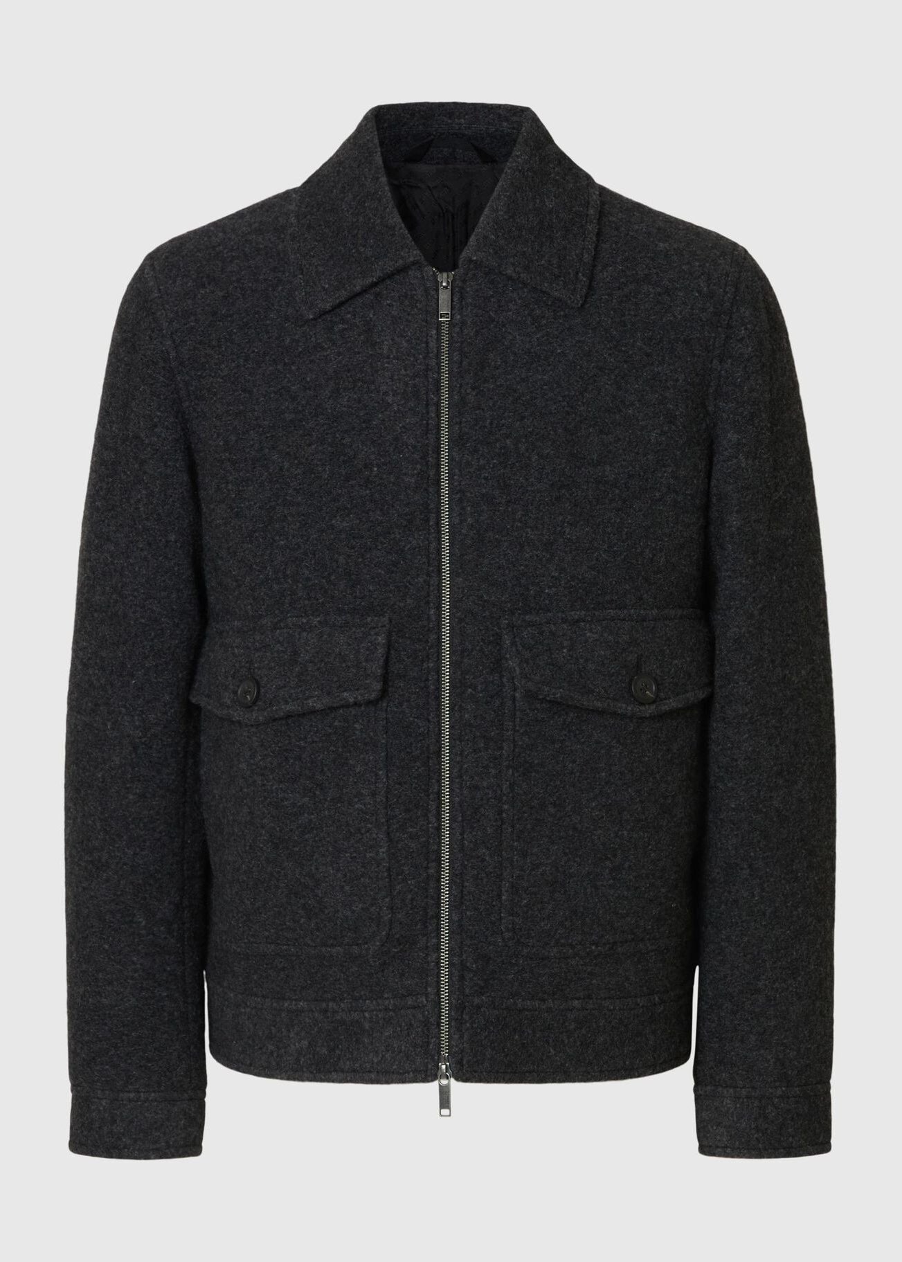 SLHJAKOB WOOL BLEND JACKET | GREY MELANGE SELECTED