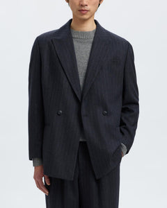SLHRELAXED-ANDERSON WOOL BLEND BLAZER | DARK NAVY CHALK STRIPE SELECTED MEN