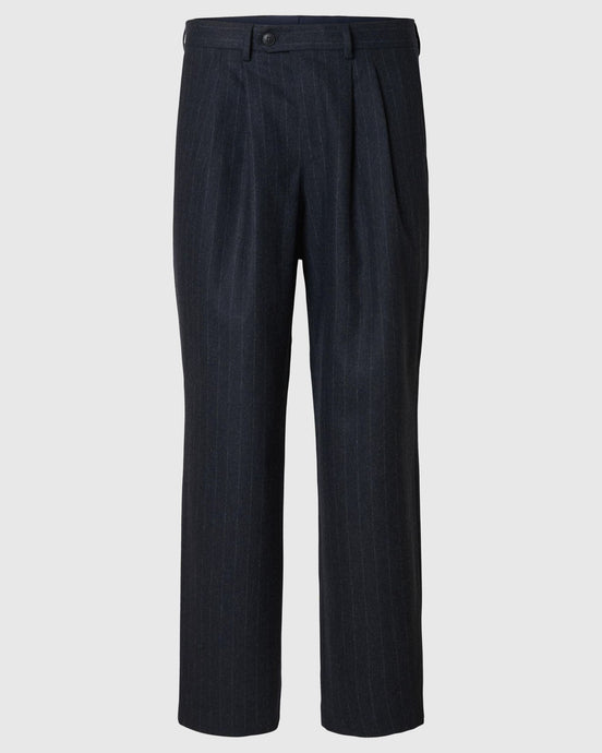 SLHRELAXED-ANDERSON WOOL BLEND | DARK NAVY CHALK STRIPE SELECTED MEN