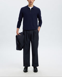 SLHRELAXED-ANDERSON WOOL BLEND | DARK NAVY CHALK STRIPE SELECTED MEN