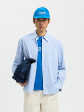 Load image into Gallery viewer, SLHRLXHOTEL AMOUR EMB LS SHIRT |  LIGHT BLUE MULTI SELECTED MEN
