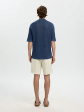 Load image into Gallery viewer, SLHSHANE SS OPEN STRUC POLO CARDIGAN | SARGASSO SEA SELECTED MEN