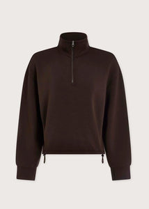 SIAN CROPPED HALF ZIP MIDLAYER | COFFEE BEAN VARLEY