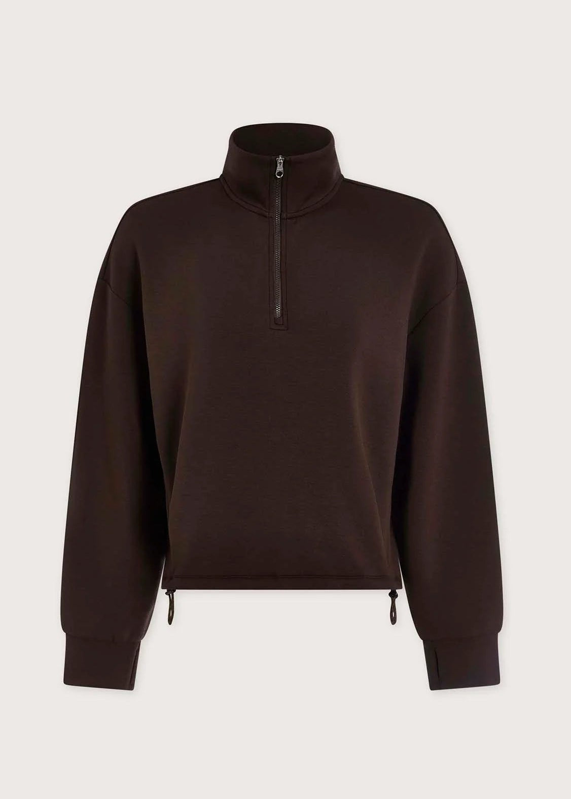 SIAN CROPPED HALF ZIP MIDLAYER | COFFEE BEAN VARLEY