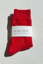 Load image into Gallery viewer, Cashmere Pointelle Socks (wholesale): Charcoal Le Bon Shoppe