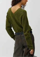 Load image into Gallery viewer, ASATO V-M RIONE KNIT | WARM OLIVE MELANGE MBYM