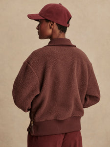 ROSELLE HALF ZIP FLEECE | DEEP MAHOGANY