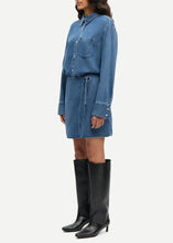 Load image into Gallery viewer, ASKYLAR DRESS  |  MEDIUM DENIM BLUE SAMSOE SAMSOE