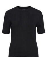 Load image into Gallery viewer, OBJNOELLE S/S KNIT T-SHIRT NOOS | BLACK OBJECT