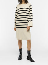 Load image into Gallery viewer, OBJESTER STRIPED KNITTED DRESS | SANDSHELL