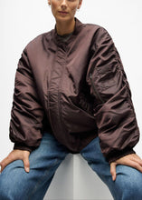 Load image into Gallery viewer, OBJMARY OVERSIZE BOMBER JACKET | SEAL BROWN OBJECT