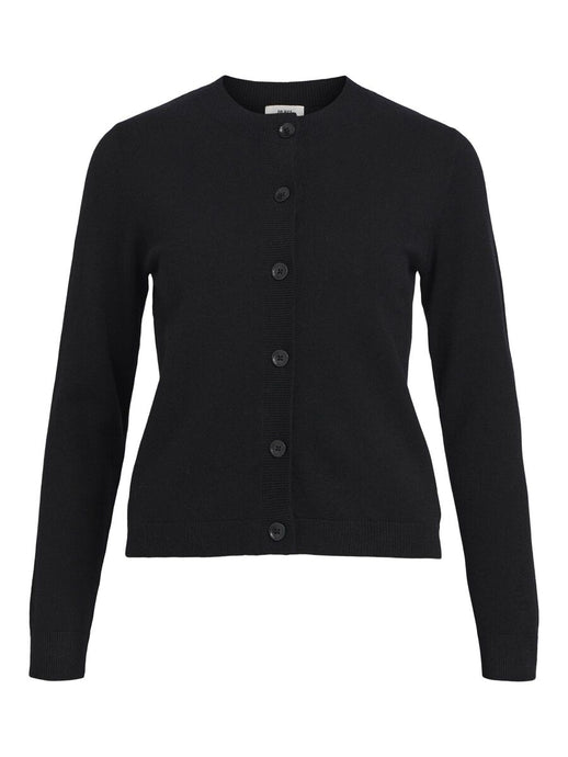 OBJTHESS L/S SHORT CARDIGAN | BLACK OBJECT