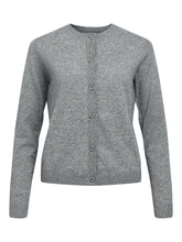 Charger l&#39;image dans la galerie, OBJTHESS L/S SHORT CARDIGAN | MEDIUM GREY MELANGE OBJECT