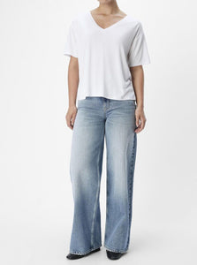 OBJANNIE RE S/S V-NECK TOP NOOS | WHITE OBJECT