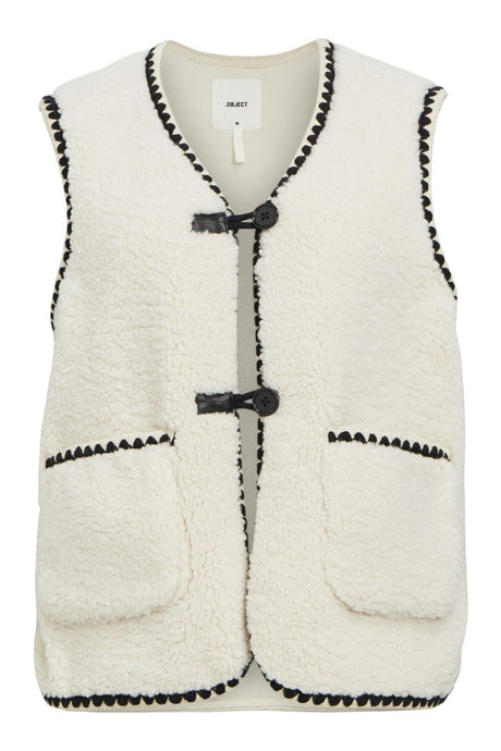 OBJPAULINE WAISTCOAT |  WHITE SAND OBJECT