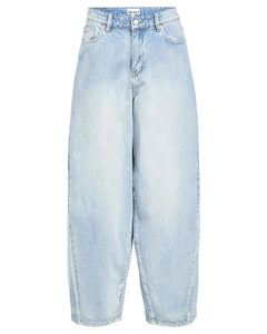 OBJMOJI ELSA MW SUPER BARREL JEANS | LIGHT BLUE DENIM Mellow Concept