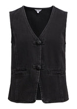 Load image into Gallery viewer, OBJZARAFINE S/L RE DENIM WAISTCOAT | BLACK DENIM OBJECT