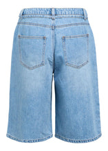 Load image into Gallery viewer, OBJROSIE MW LO DENIM LONG SHORTS | LIGHT BLUE DENIM OBJECT