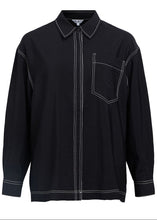 Load image into Gallery viewer, OBJJACIRA LO L/S SHIRT DIV |  BLACK AND WHITE OBJECT