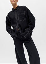 Load image into Gallery viewer, OBJJACIRA LO L/S SHIRT DIV |  BLACK AND WHITE OBJECT