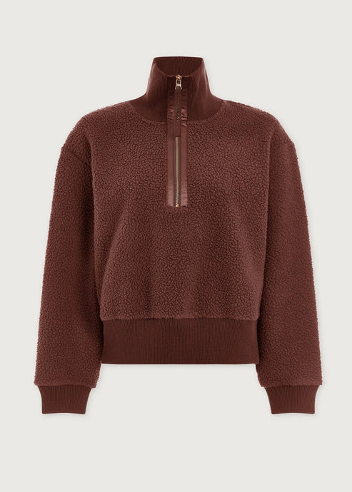 ROSELLE HALF ZIP FLEECE | DEEP MAHOGANY VARLEY