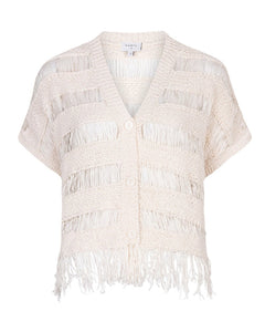 MILOS FRINGE CARDIGAN | NUTTER CREAM DANTE6