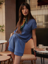 Load image into Gallery viewer, Varley MANAE POINTELLE KNIT TOP | BIJOU BLUE