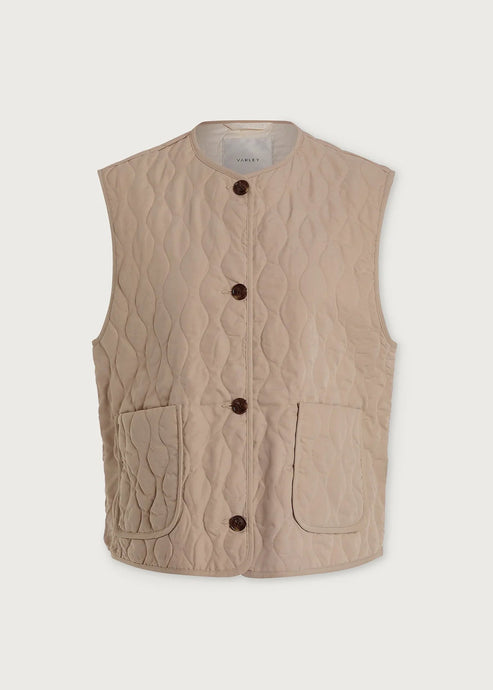 KARLA QUILTED GILET | LIGHT TAUPE VARLEY