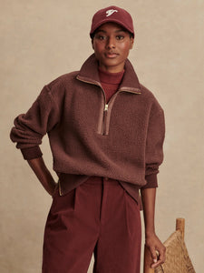 ROSELLE HALF ZIP FLEECE | DEEP MAHOGANY VARLEY