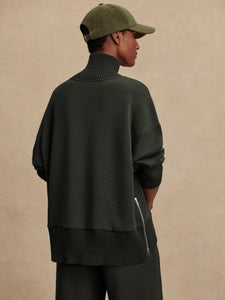 BARKER HIGH NECK SWEAT | OLIVE MARL VARLEY