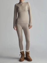 Load image into Gallery viewer, ALWAYS WARM HALF-ZIP BASE LAYER TOP | TAUPE MARL