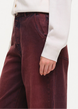 Load image into Gallery viewer, PAIGE TWISTED SEAM WIDE LEG COLOURED BURGUNDY OUR SISTER