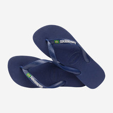 Load image into Gallery viewer, HAVAIANAS BRASIL LOGO KIDS | NAVY BLUE HAVAIANAS