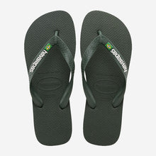 Load image into Gallery viewer, HAVAIANAS BRASIL LOGO | GREEN OLIVE HAVAIANAS