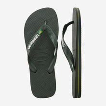 Load image into Gallery viewer, HAVAIANAS BRASIL LOGO | GREEN OLIVE HAVAIANAS