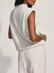 OTIS SLEEVELESS SWEAT | IVORY MARL VARLEY