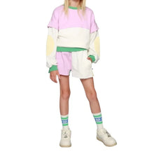 Load image into Gallery viewer, WINGED SWEATER | OFF WHITE/PINK LAVENDER/SPURCE GREEN/ANISE FLOWER COSISAIDSO