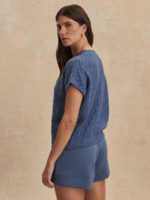 Load image into Gallery viewer, Varley MANAE POINTELLE KNIT TOP | BIJOU BLUE