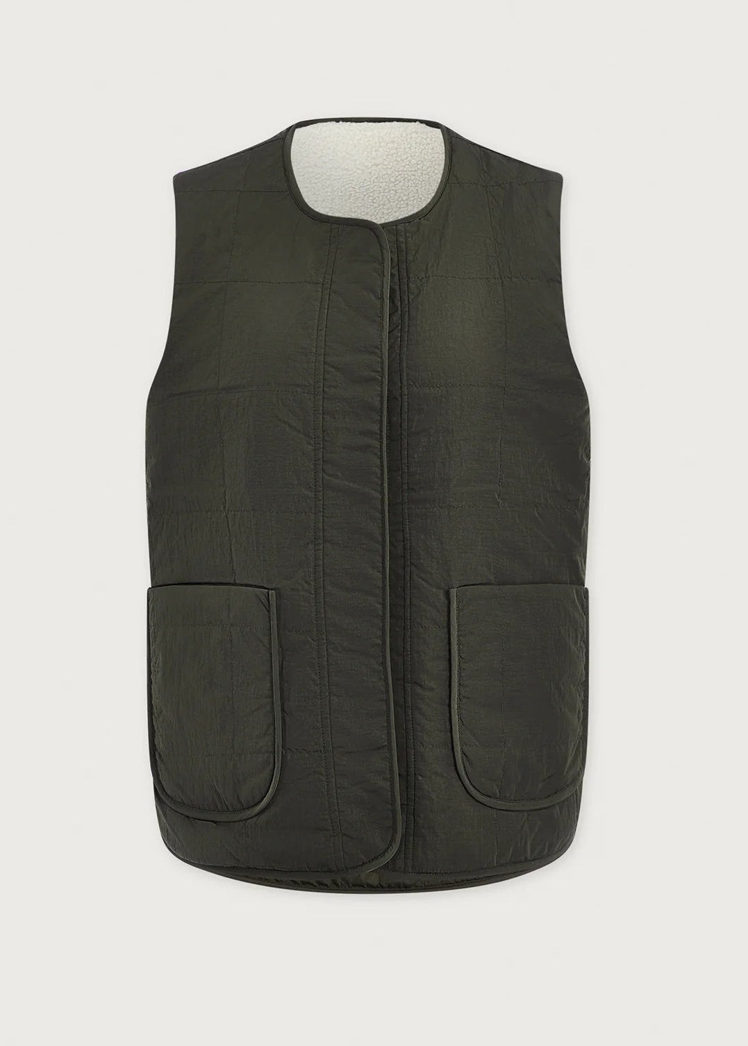 AUDREA REVERSIBLE GILET | SANDSHELL FOREST NIGHT VARLEY