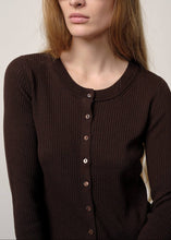 Load image into Gallery viewer, BROOKS KNIT LS CARDIGAN | COFFEE HERSKIND