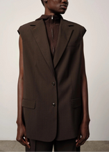 Load image into Gallery viewer, COHEN SLEEVLESS BLAZER | COFFEE BROWN HERSKIND