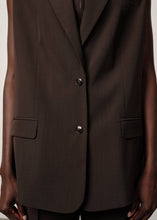 Load image into Gallery viewer, COHEN SLEEVLESS BLAZER | COFFEE BROWN HERSKIND