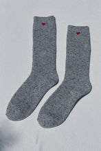 Load image into Gallery viewer, Embroidered Snow Socks (wholesale): BLACK + HEART Le Bon Shoppe