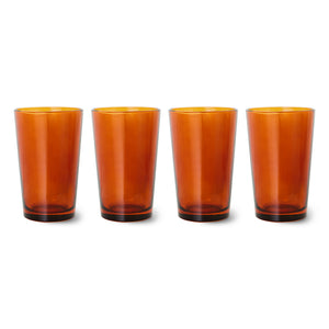 70'S GLASSWARE TEA GLASSES | AMBER BROWN (SET OF 4) HK LIVING